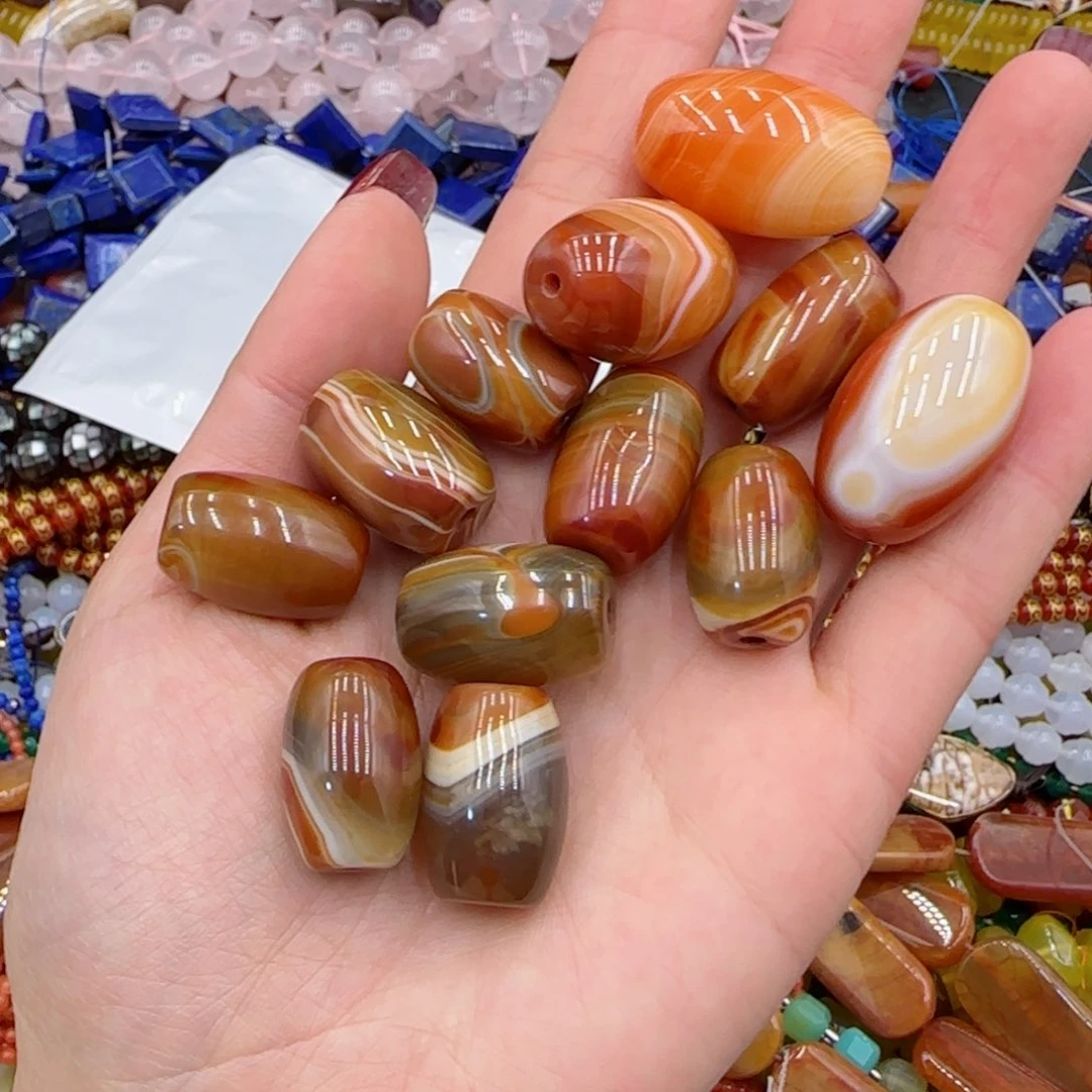 玛瑙/玉髓珠宝半成品未镶嵌一份战国红➕缠丝玛瑙