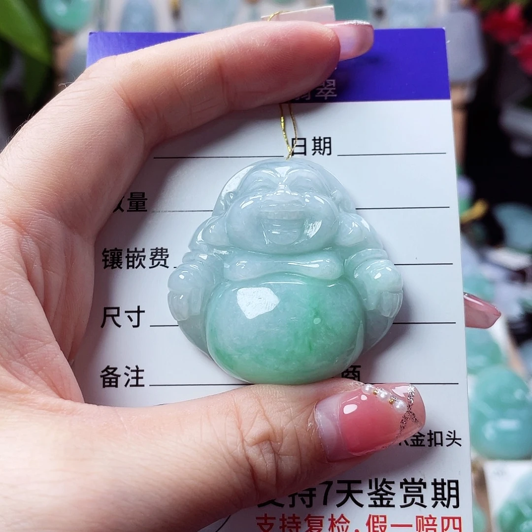 翡翠未镶嵌颈饰佛公12