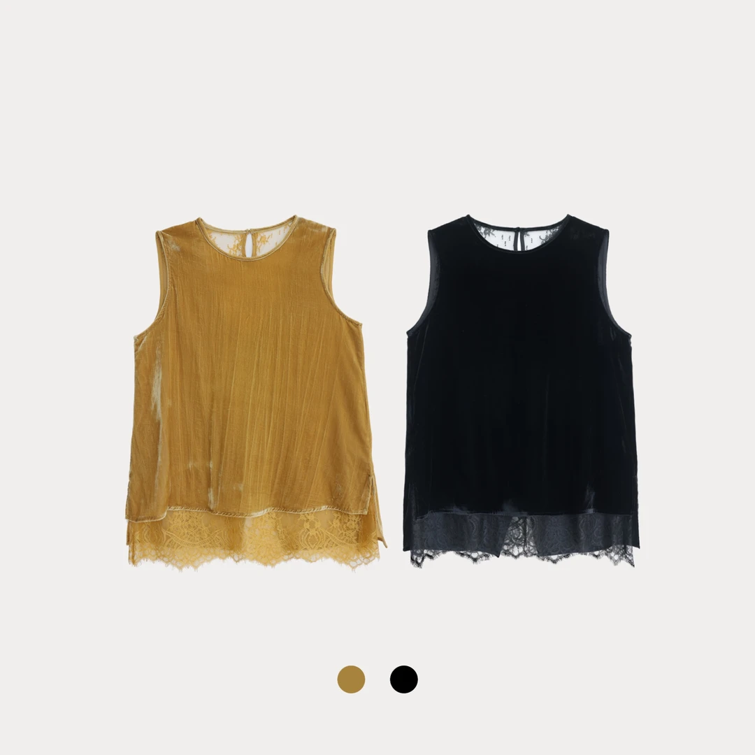 琥珀蕾丝丨蕾丝拼接凉感镂空无袖轻奢时尚马夹MJ250504