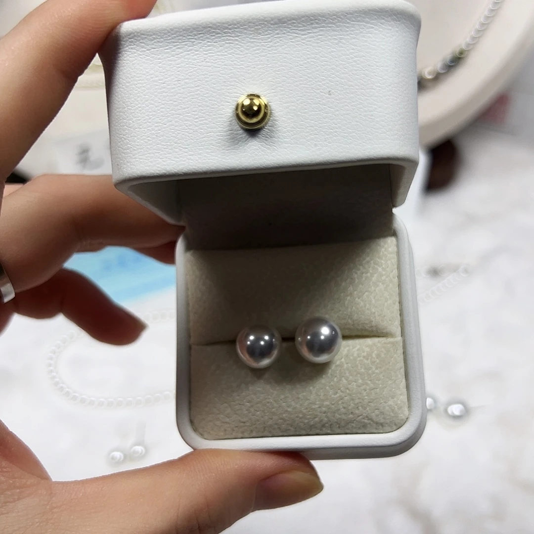 非金属925银白珠耳钉