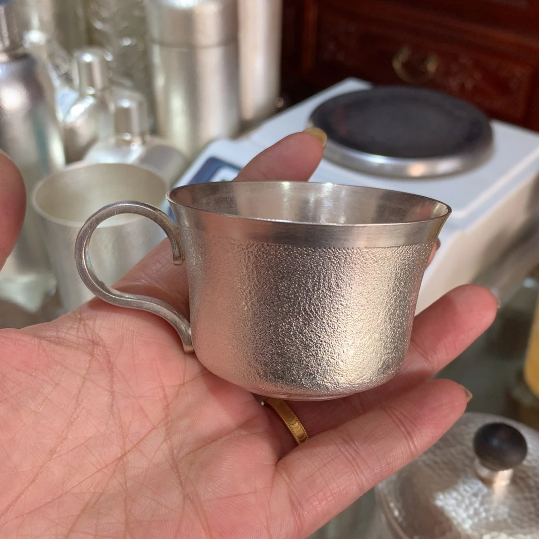 足银999麻纹茶杯90容量