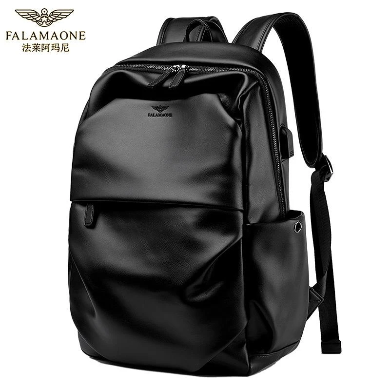 法莱阿玛尼男士双肩包商务通勤男包大容量电脑包潮流百搭旅行包