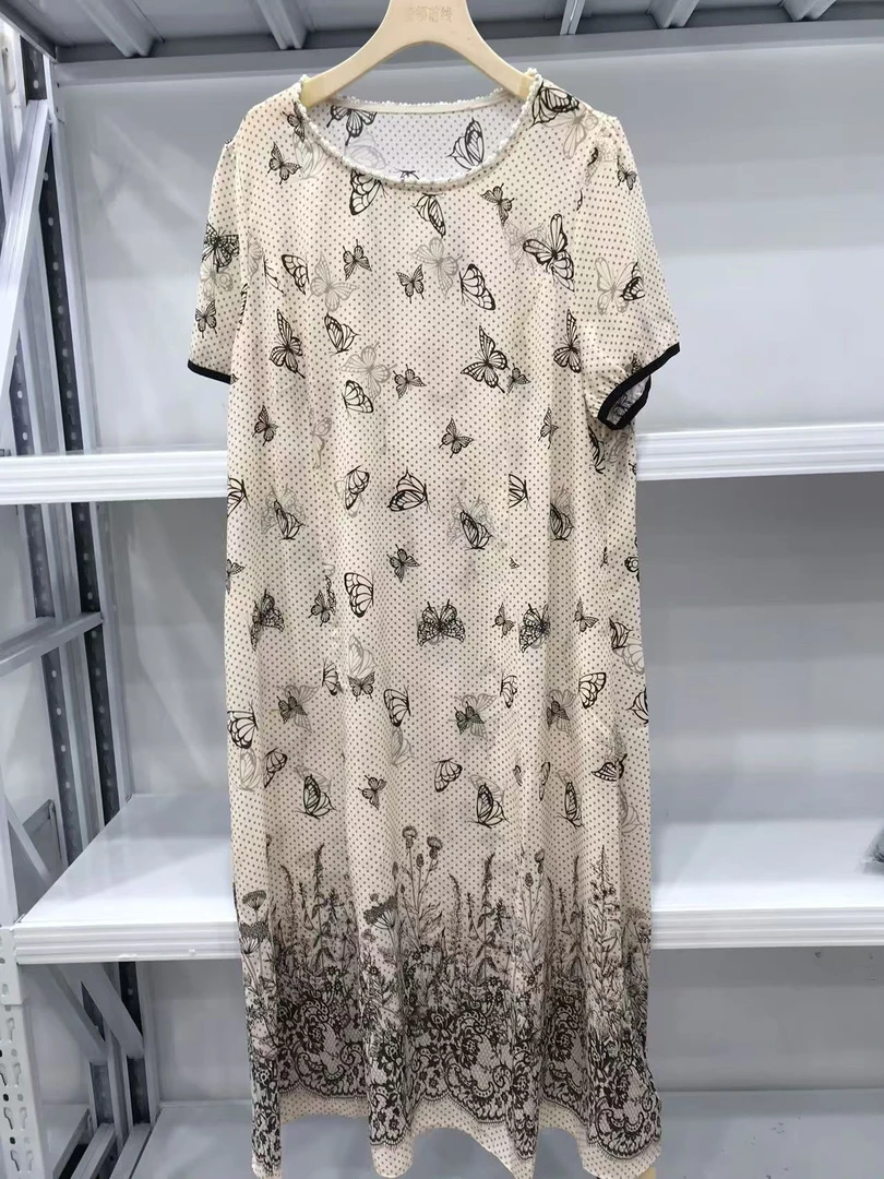 {莹莹推荐} 大码女装波点蝴蝶连衣裙5797