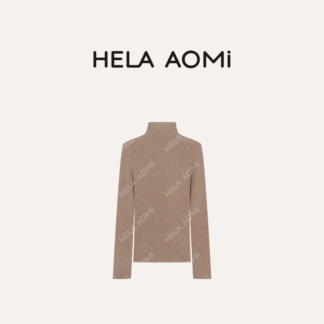 HELA AOMI “坑条羊绒”绵羊毛67.5%+山羊绒32.5%针织衫CY5CC33422