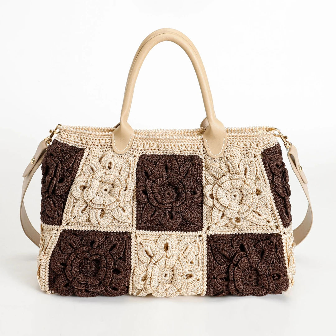 19朵牡丹花手工艺手钩包