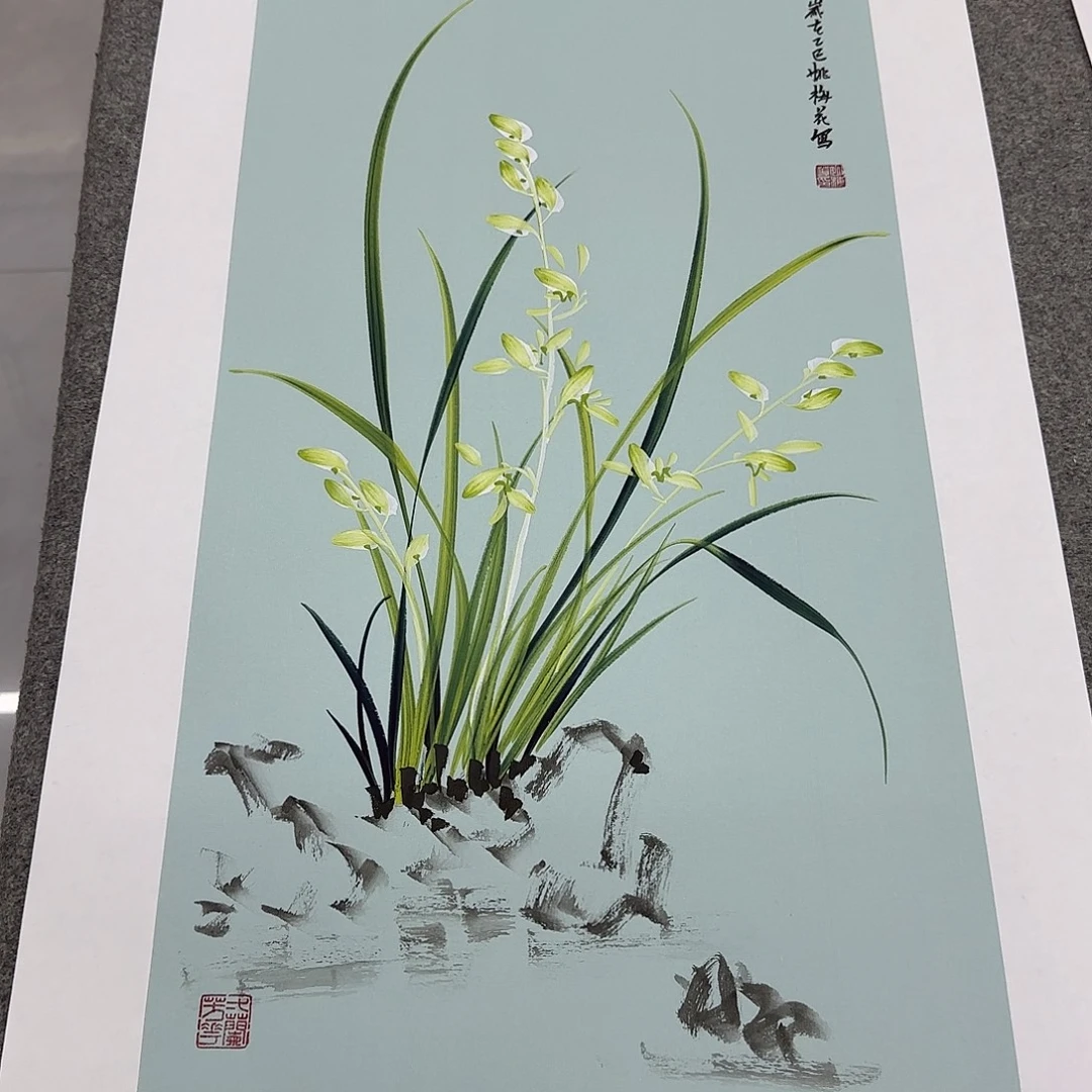 国画国画立体兰花