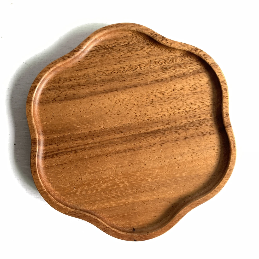 胡桃木水仙盘小号20*20*2