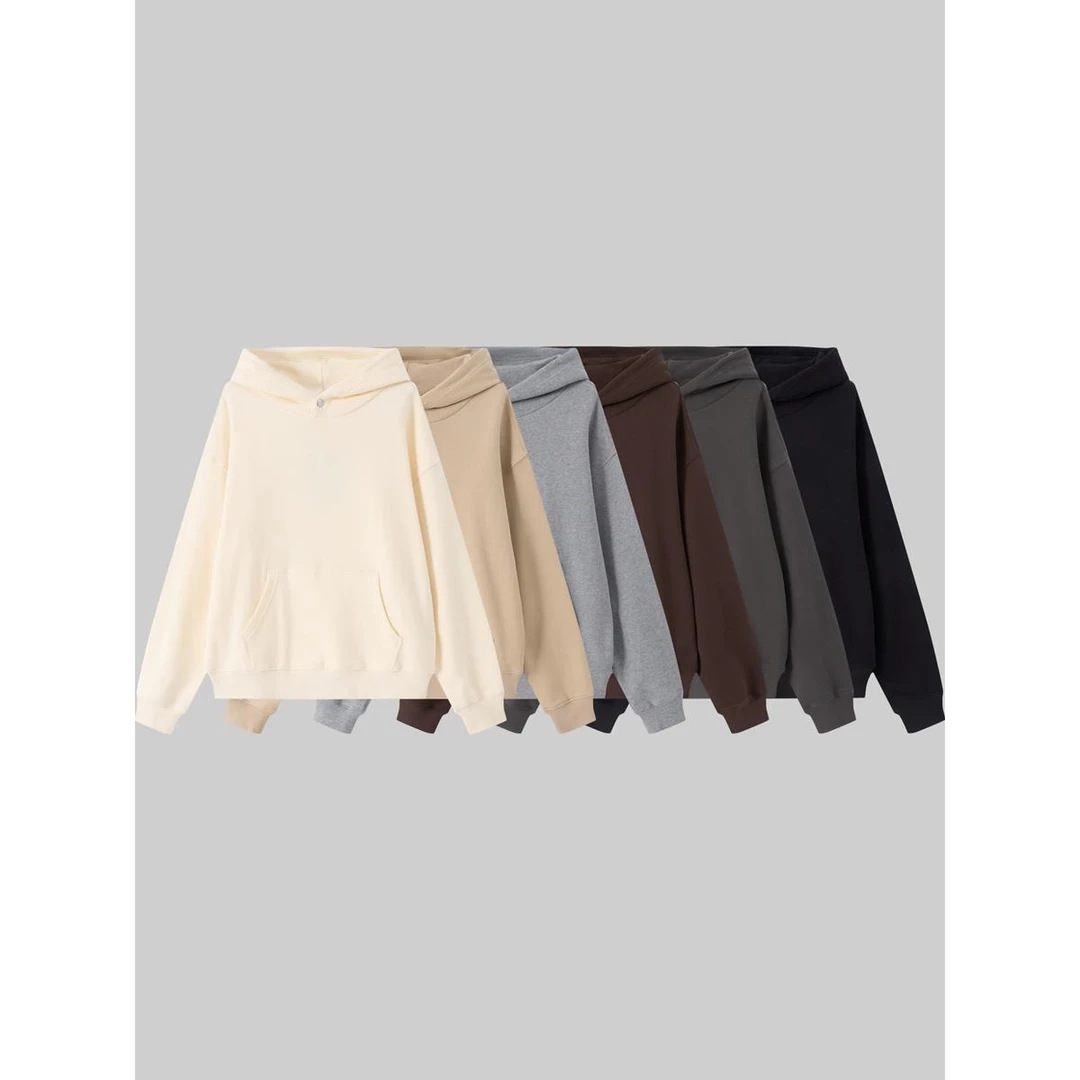 猫与小鼠25AW重磅400G7A抗菌抗静电精梳磨毛连帽短宽套头长袖卫衣