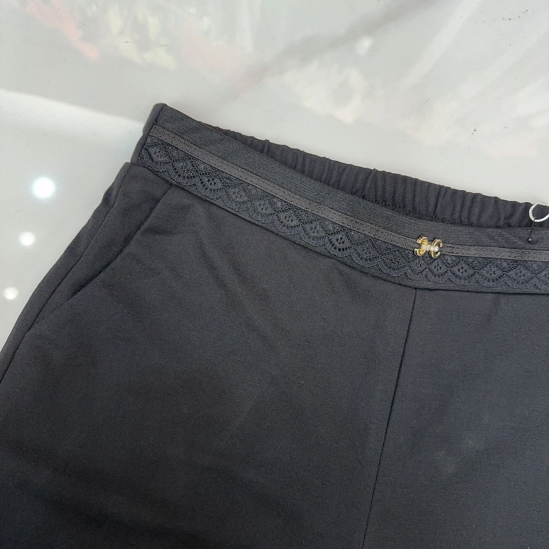 923秋季直筒高腰休闲黑色休闲裤