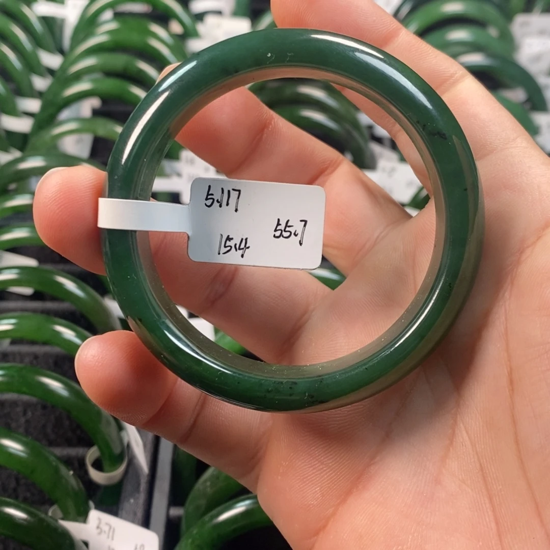 和田玉（碧玉）未镶嵌手镯宽版55