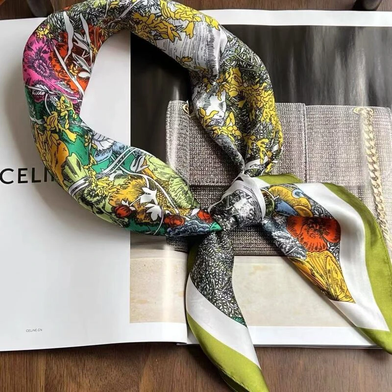 （622）新款时尚百搭洋气丝巾围巾披肩面料70*70 布料