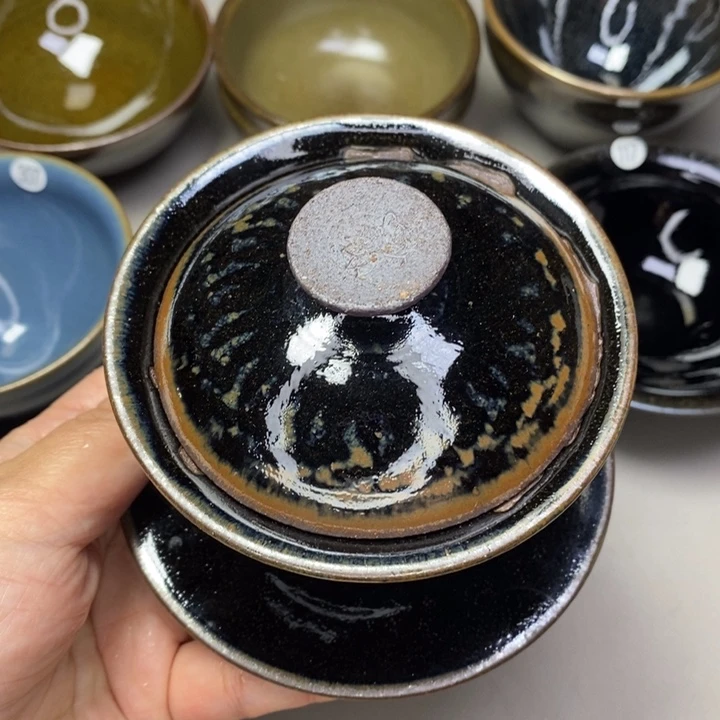 茶盏六*们建窑建盏磨底柴烧微瑕