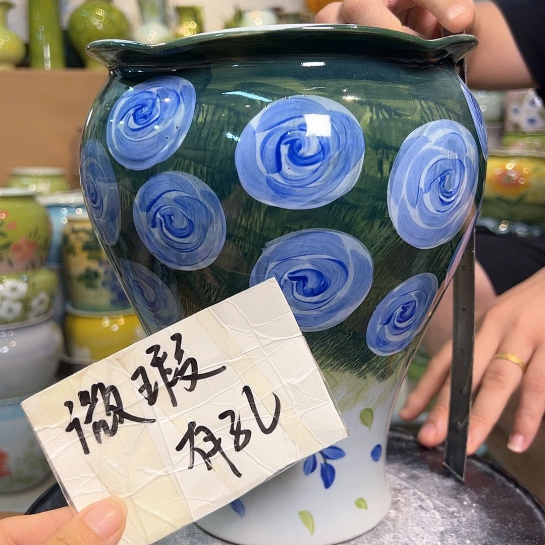 景德镇陶瓷花盆微瑕789内口17高22