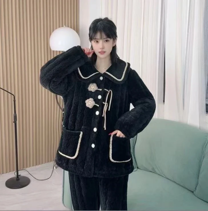 2024新款822盘扣加厚一套过冬家居服