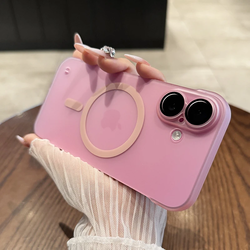 适用于苹果16手机壳新款超薄磨砂iPhone16plus无边框15promax磁吸