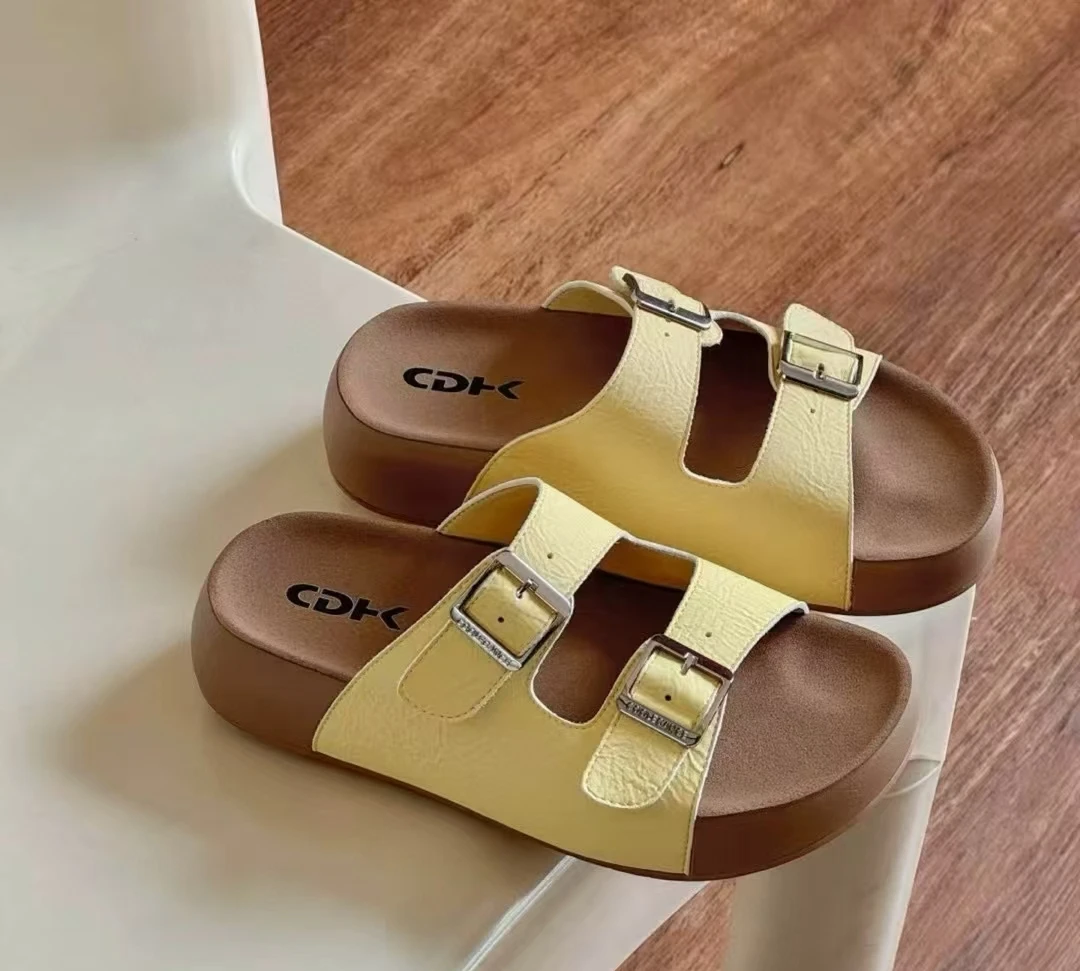 【富贵专属】AAL88-131夏季高定厚底百搭勃肯拖鞋