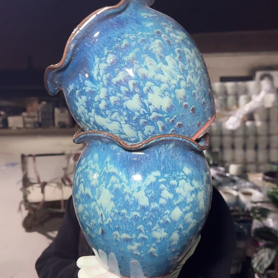 紫砂花盆高19口17