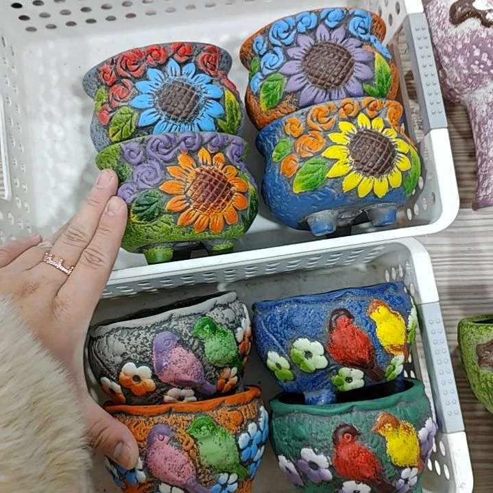 红陶吸水透气的白陶花盆凑满12发货