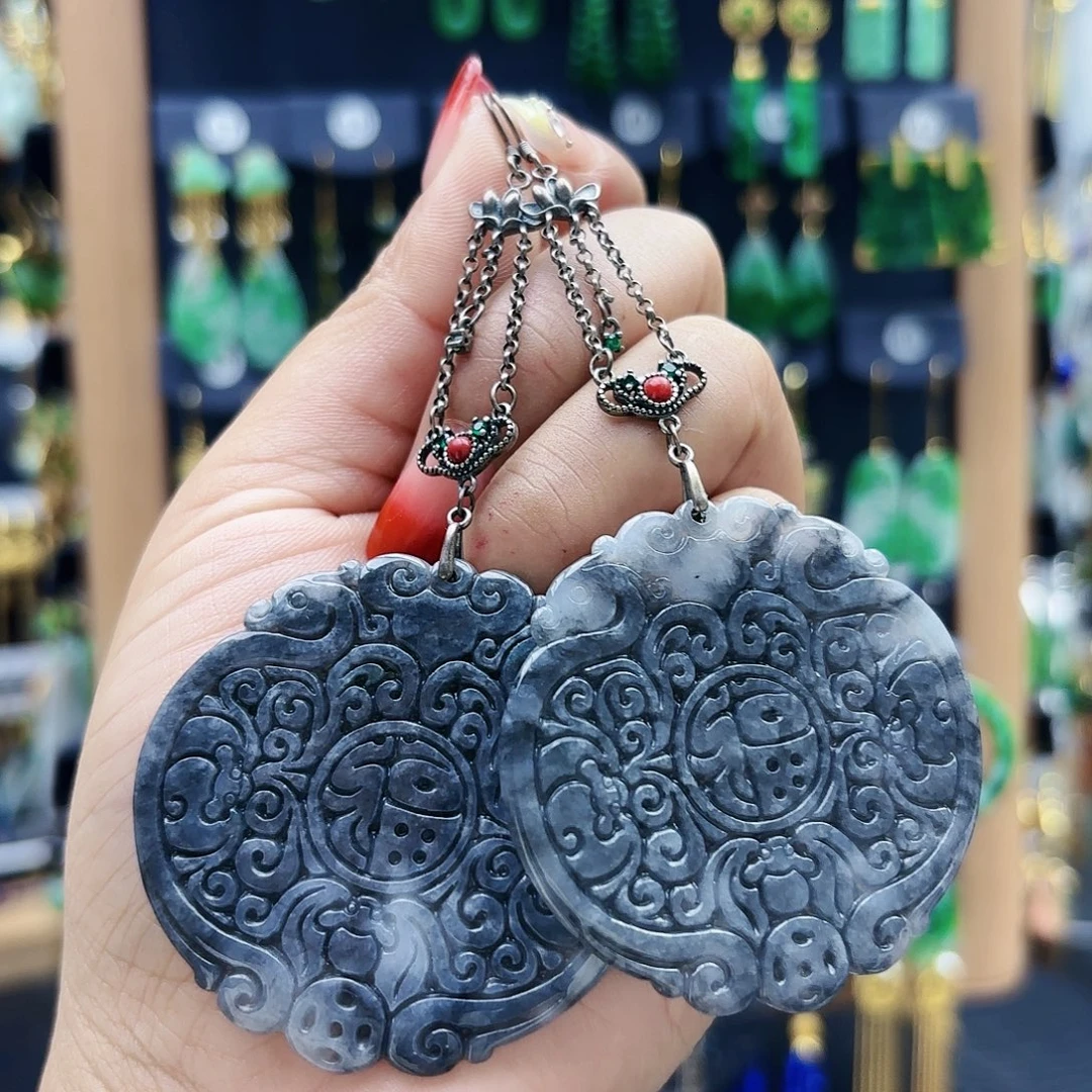 翡翠未镶嵌耳饰耳坠