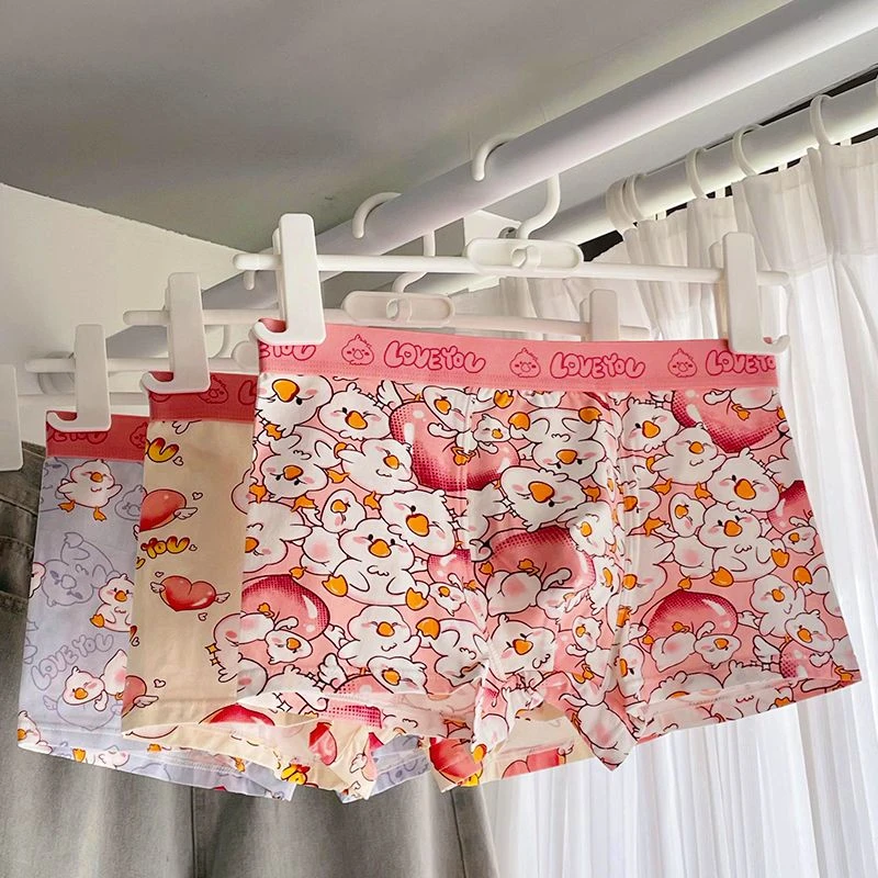 可爱嘟嘟鸭~秋冬男士内裤卡通95棉抗菌四角裤大码宽松可爱平角裤