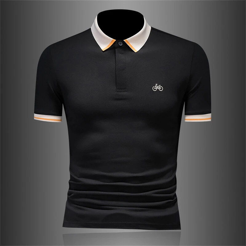 卢密洛布登欧洲站刺绣短袖Polo衫男夏季新款潮牌修身t恤翻领半袖