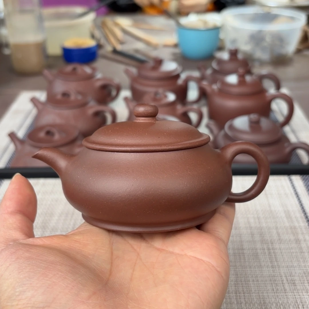 紫砂茶壶特价微瑕半手工台西紫泥明炉壶160cc