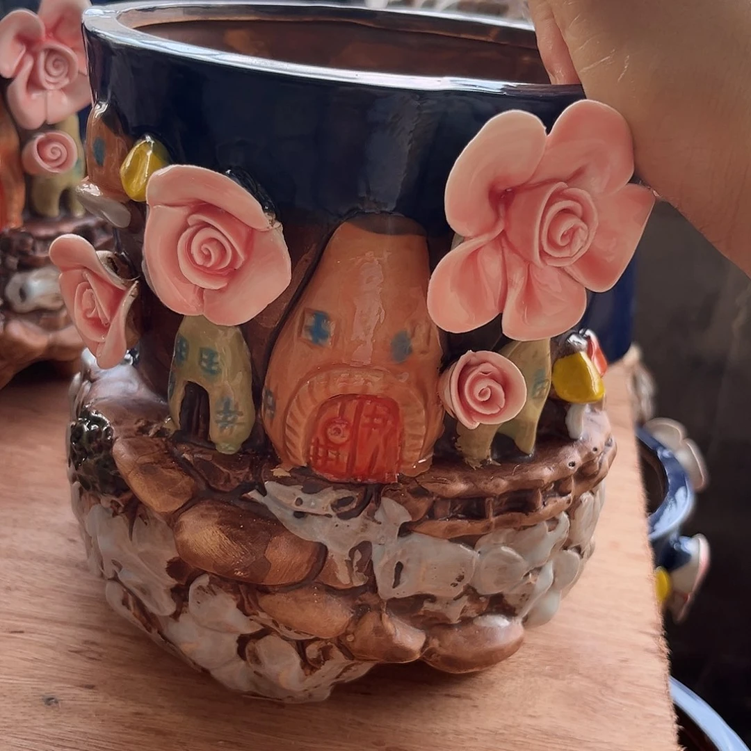 粗陶多肉花盆花盆