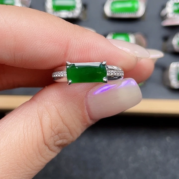 翡翠银S925镶嵌戒指3701 没有运费险