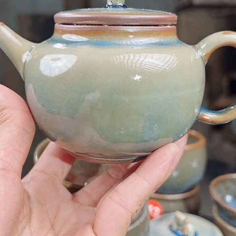 杯我**动原矿釉手工制作钧瓷