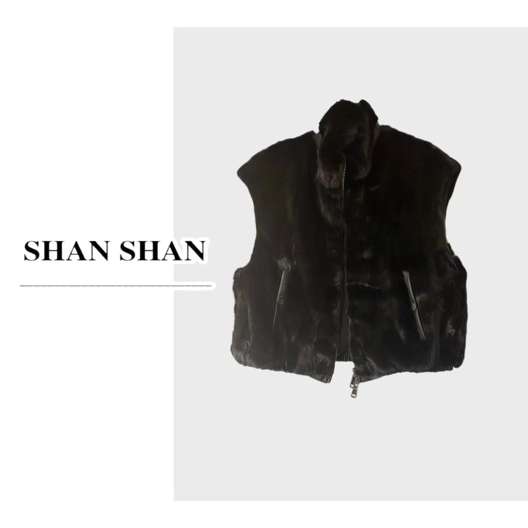 SS姗姗 秋冬时尚气质水貂保暖设计皮草马甲短外套 51170528-3445