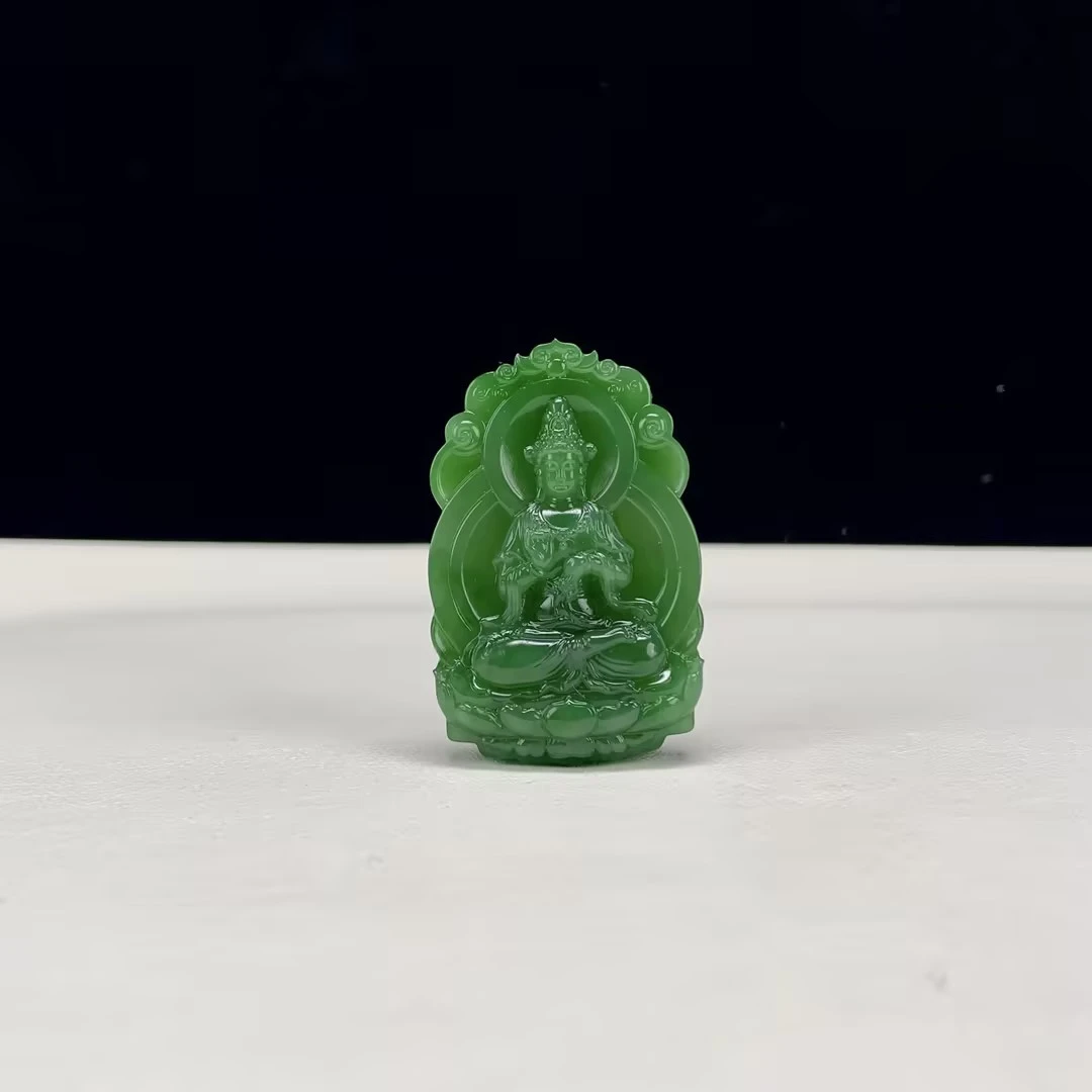 【豫人豫品】 和田玉吊坠碧玉观音h586