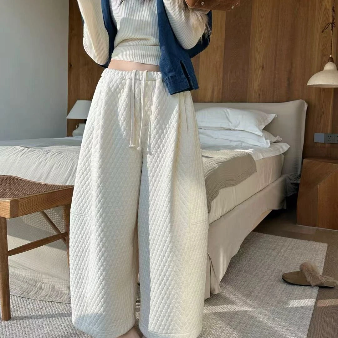 菱格保暖宽松休闲裤秋冬56275