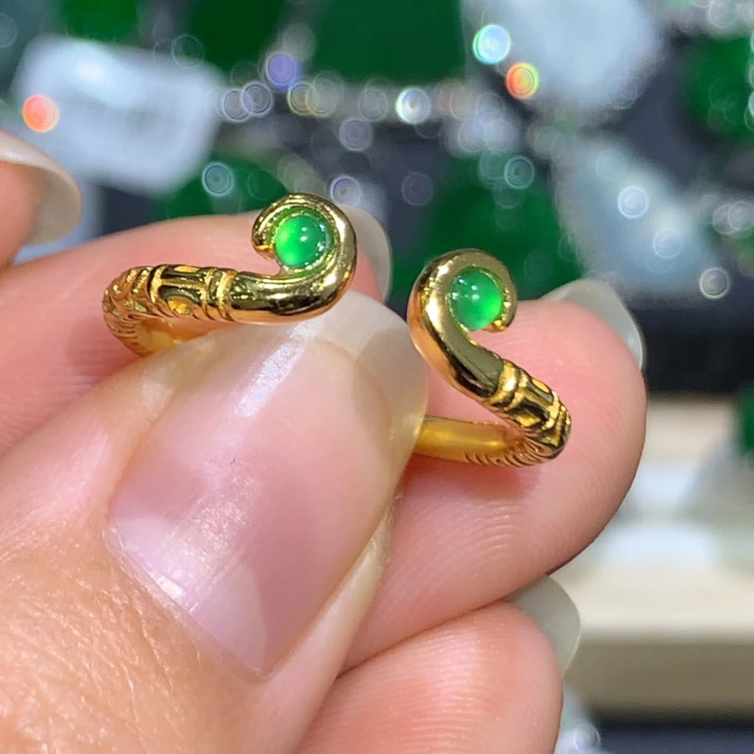 翡翠戒指银S925镶嵌12、