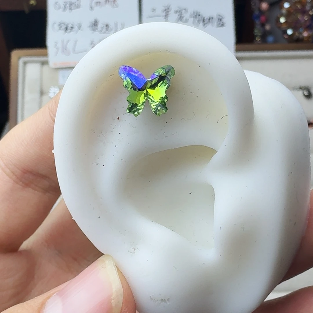 锆石钛钢合金绿色蝴蝶