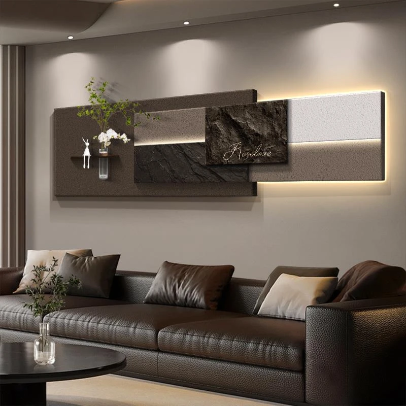 意式极简客厅装饰画轻奢高级感沙发背景墙挂画2025新款大白墙壁画