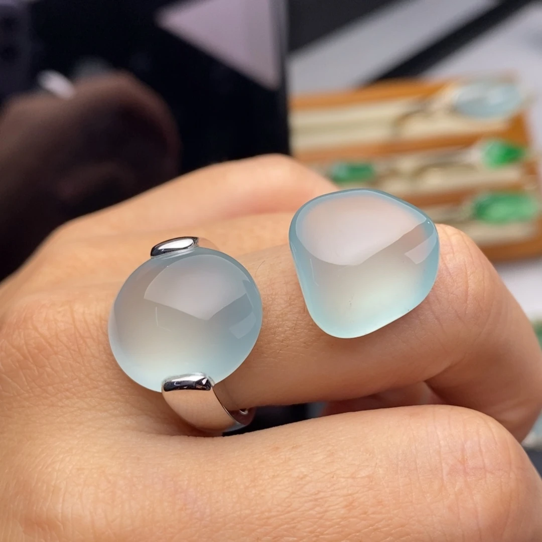 定制翡翠未镶嵌   裸石可以镶嵌同款戒指