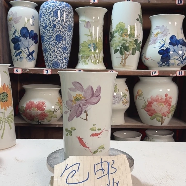 瓶兰花紫紫荷花新款新款陶瓷陶瓷