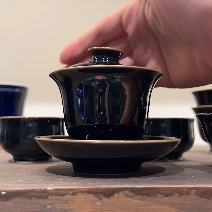 纯手工胎乌金釉杯杯