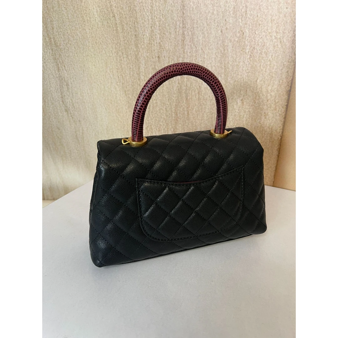 TOLEX2025新款手工时尚百搭红豆水管女包黑色23.5cm