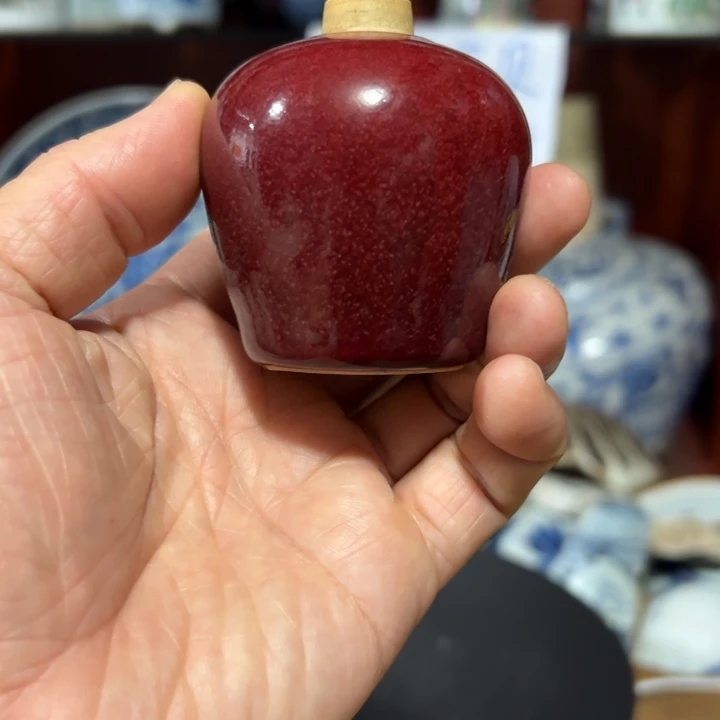 好***习摆件单色釉均红釉小罐子