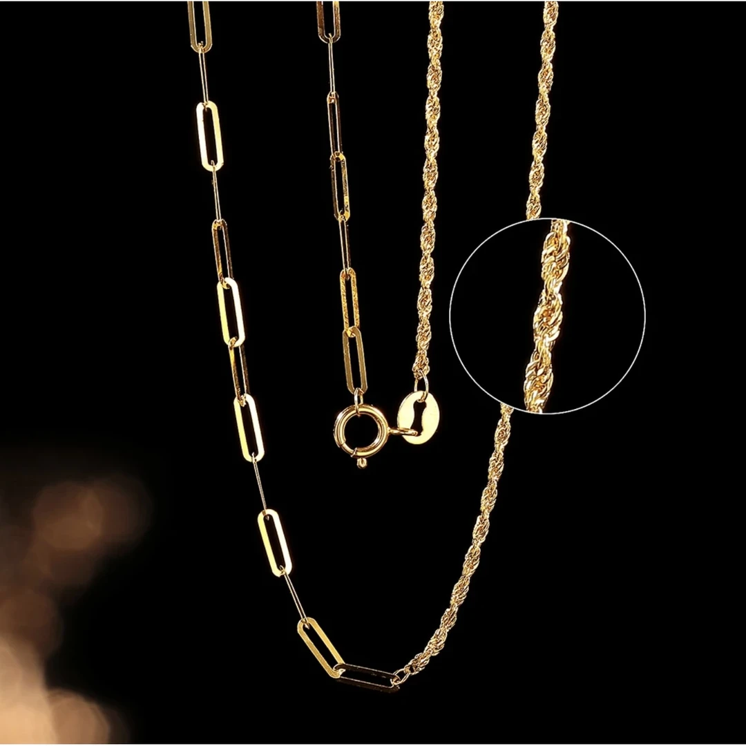 【鹿鸣臻品】18k金双拼AB项链 0.95±0.1g 45cm*J103