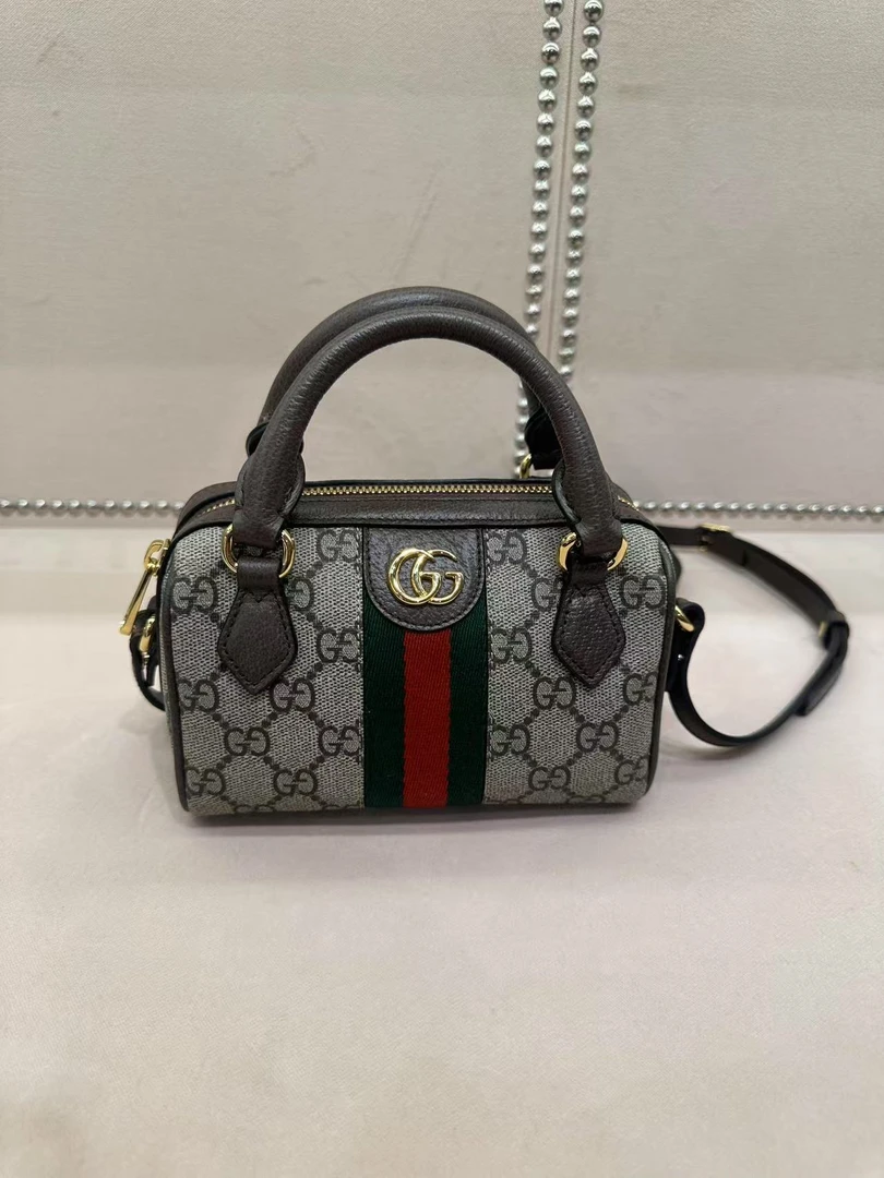 全新未使用 GUCCI/古驰 古驰  老花nano波士顿包包