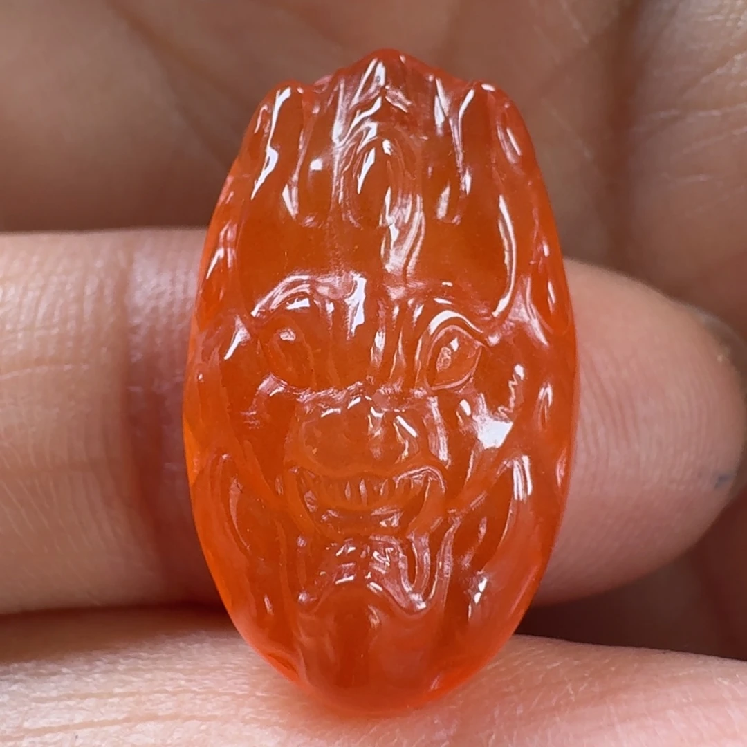 南红玛瑙未镶嵌鬼面