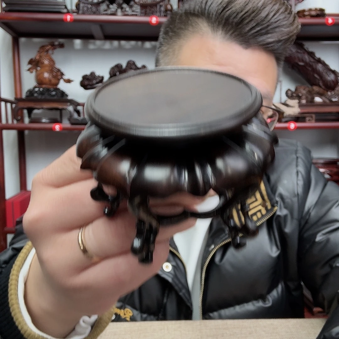 大红酸枝工艺品底座