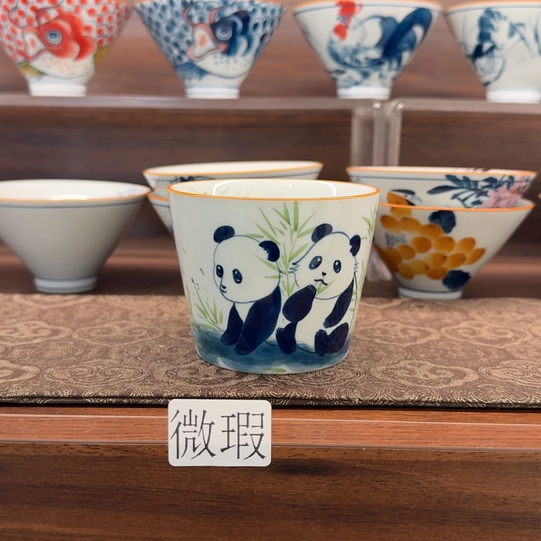 釉下手绘茶具微瑕