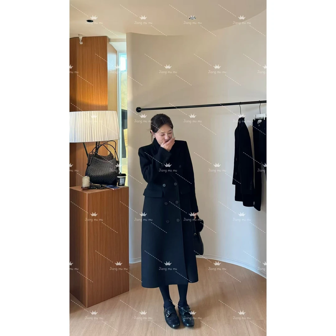 自制长款羊毛沙漏大衣外套026