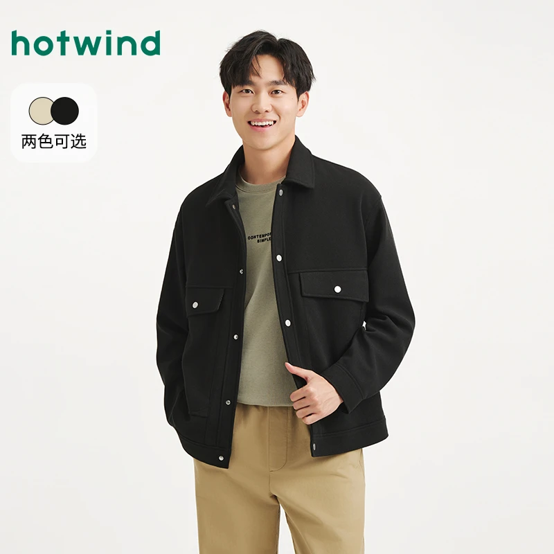 热风2025年秋季新款男士翻领通勤夹克F07M25707