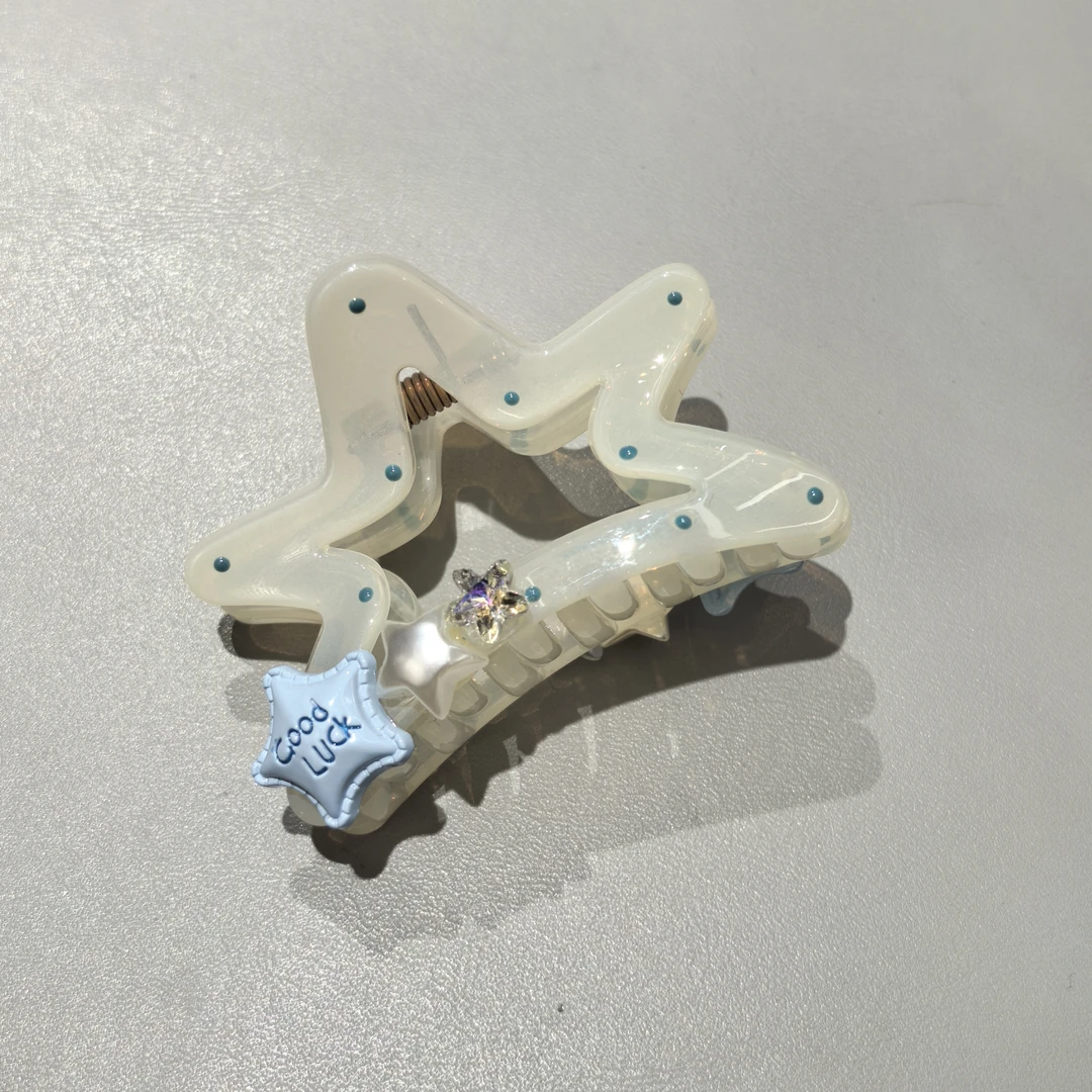 A256蓝色星星波点闪闪小抓夹