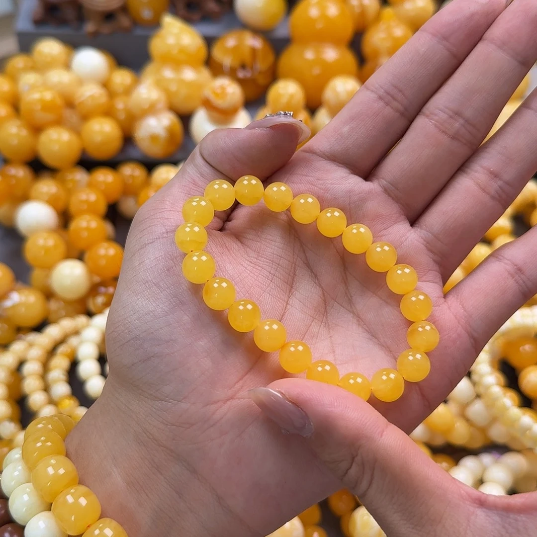 蜜蜡未镶嵌珠宝奇石同料9mm