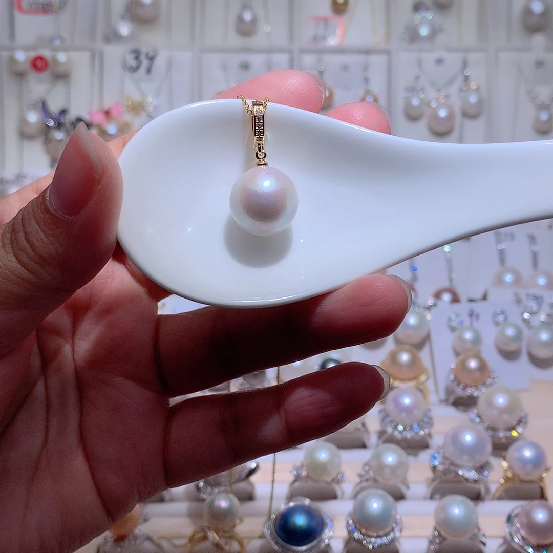 未镶嵌淡水珍珠吊坠(赠链)CC14mm